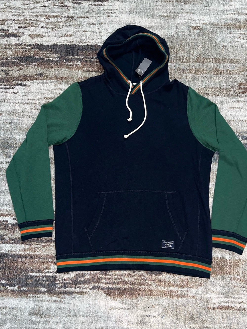 NEW Abercrombie and Fitch Color Block Pull Over Hoodie